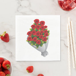 Bouquet of Röd ros Pappersservett