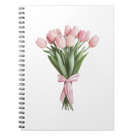 Bouquet of Rosa Tulips Anteckningsbok