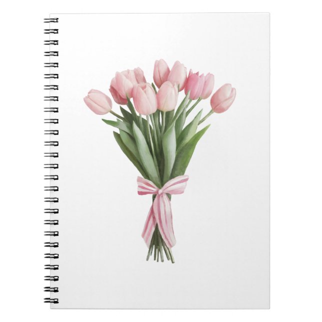 Bouquet of Rosa Tulips Anteckningsbok (Framsidan)