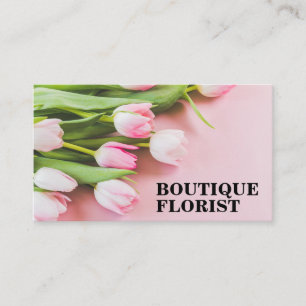 Bouquet of Rosa Tulips Florist Visitkort