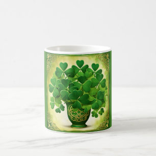 Bouquet of Shamrocks St. Patrick's Day Irish Kaffemugg