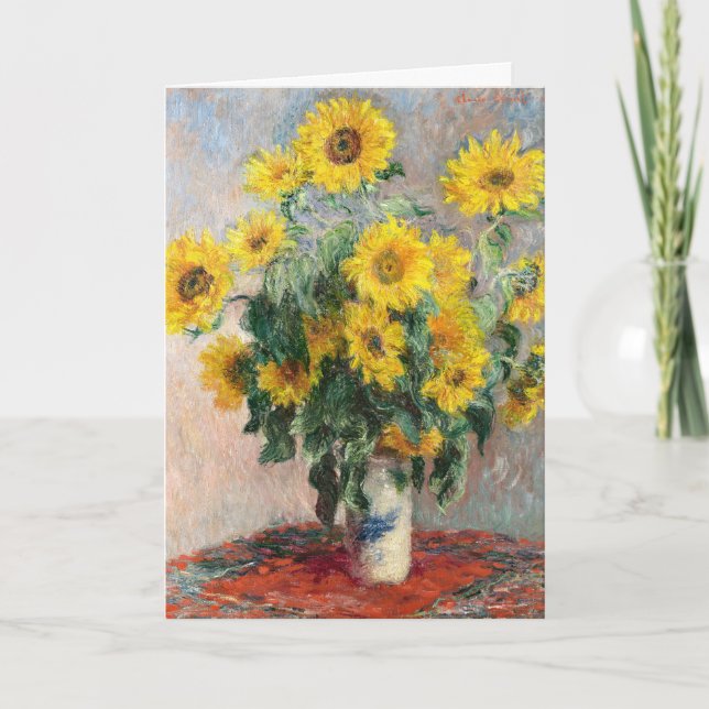 Bouquet of Sunflowers by Claude Monet Classic Kort (Framsida)
