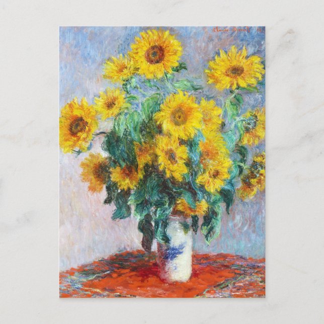 Bouquet of Sunwers, 1880 Claude Monet Vykort (Framsida)