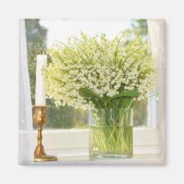 Bouquet of vår blommor, lilies of the valley magnet