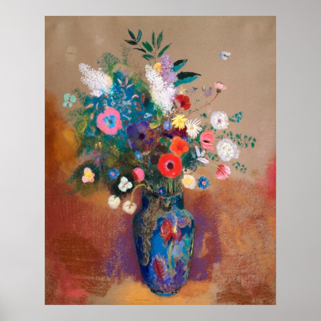 Bouquet Of Wild Field Flowers - Odilon Redon Poster (Framsidan)