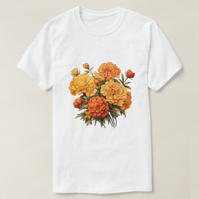 Bouquet orange Konstnärlig design T Shirt (Design framsida)
