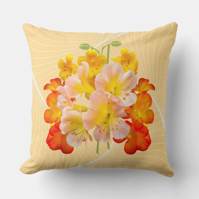 Bouquet Orchid Flower Art Print Kudde (Framsida)
