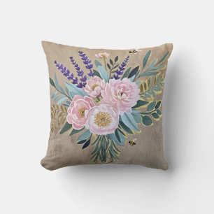 Bouquet peonies lavender Blustic Rustic Kudde