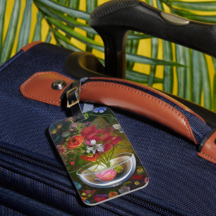 Bouquet Red Flowers Classic Blommigt still Life Bagagebricka