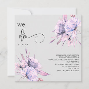 *~* Bouquet  Rosa Blommigt AR15 QR OSA BRÖLLOP Inbjudningar