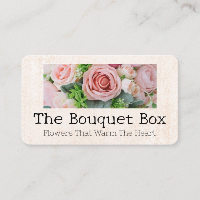 Bouquet Rosa Blommor | Blomsterarrangemang  Visitkort (Framsida)