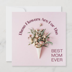 Bouquet Rosa Personlig Mors dag Hälsning Inbjudningar