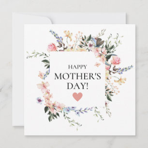 Bouquet Rosa Personlig Mors dag Hälsning Inbjudningar