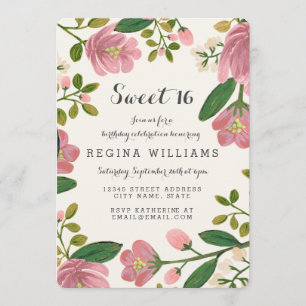 Bouquet Sweet 16 Inbjudningar