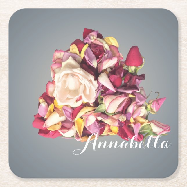 Bouquet Underlägg Papper Kvadrat (Framsidan)
