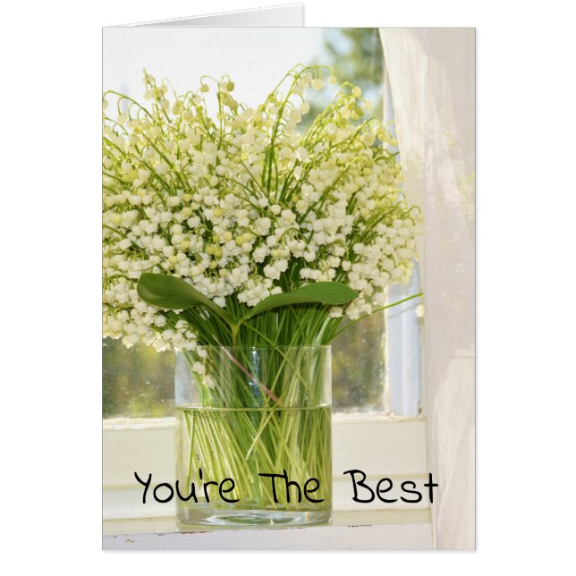 Bouquet vår blommor lilies i dalen hälsningskort (Framsidan)