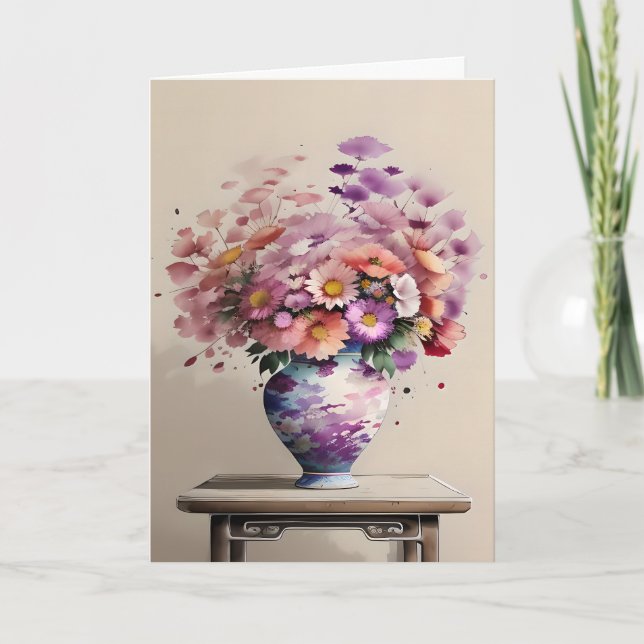 Bouquet vid Bord Mors dag Helgkort (Framsida)