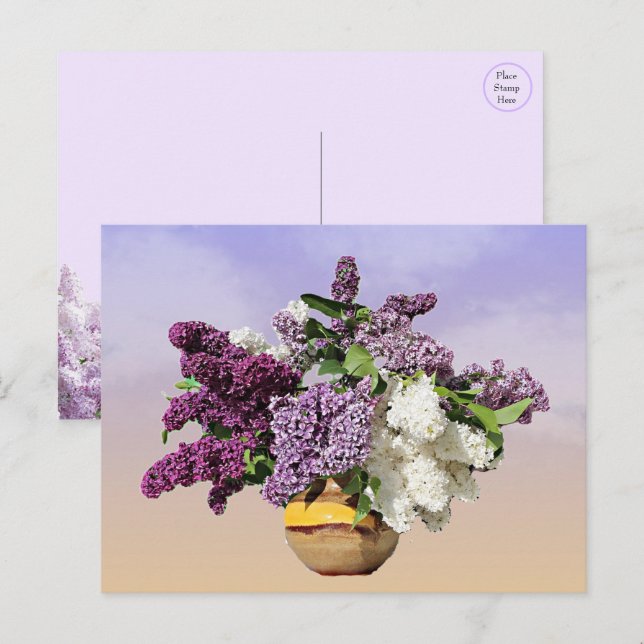 Bouquet-vykort för Lilacs Helg Vykort (Fram/baksida)