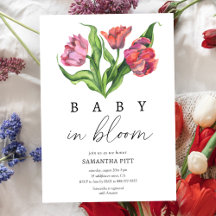 Bouquetblommor Baby i blom Invitation