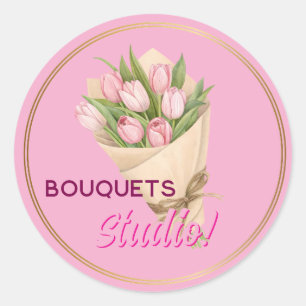 Bouquets Business logotyp Sticker Runt Klistermärke