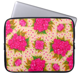 Bouquets lila ro på blekens rosa laptop fodral