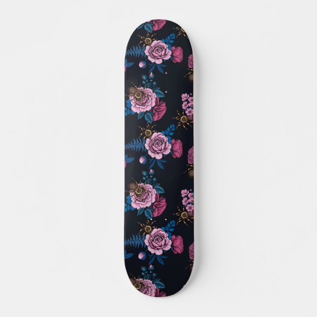Bouquets och tarantula 2 mini skateboard bräda 18,5 cm (Framsida)