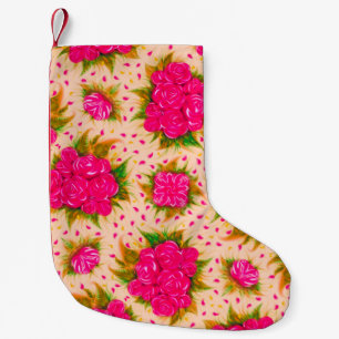 Bouquets of lila ro on a blek rosa bakgrund liten julstrumpa