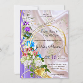 Bouquets of Multi-färg Ro på Silke struktur Inbjudningar