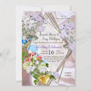 Bouquets of Multi-färg Ro på Silke struktur Inbjudningar