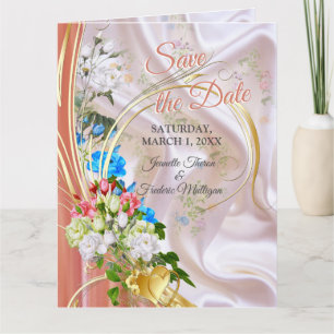 Bouquets of Multi-färg Ro på Silke struktur Kort