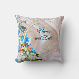 Bouquets of Multi-färg Ro på Silke struktur Kudde