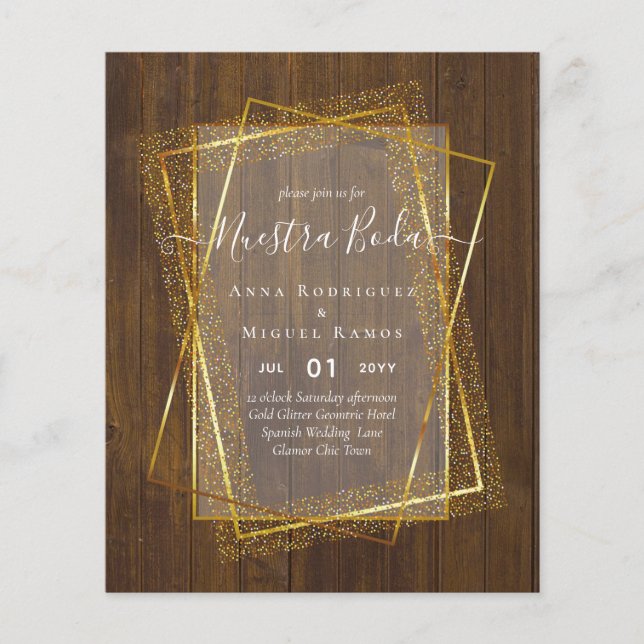 Bouraones de Boda, Spaniens budget Bröllop GULD Flygblad (Framsidan)
