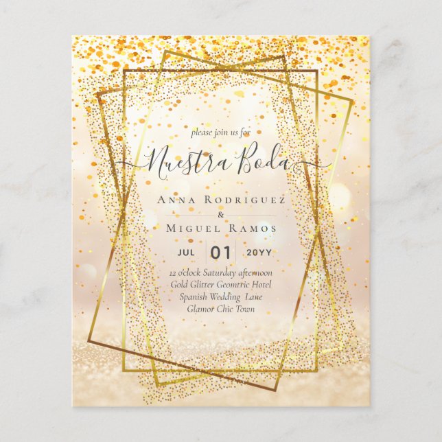 Bouraones de Boda, Spaniens budget Bröllop GULD Flygblad (Framsidan)