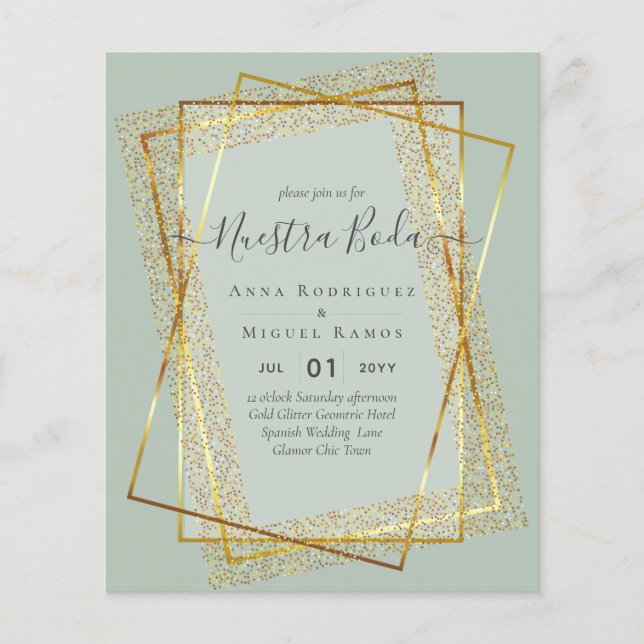 Bouraones de Boda, Spaniens budget Bröllop GULD Flygblad (Framsidan)