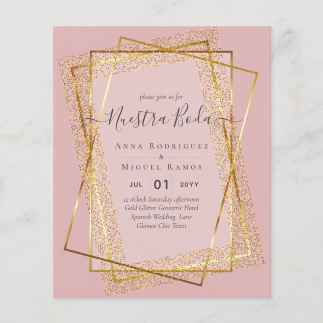Bouraones de Boda, Spaniens budget Bröllop GULD Flygblad (Framsidan)