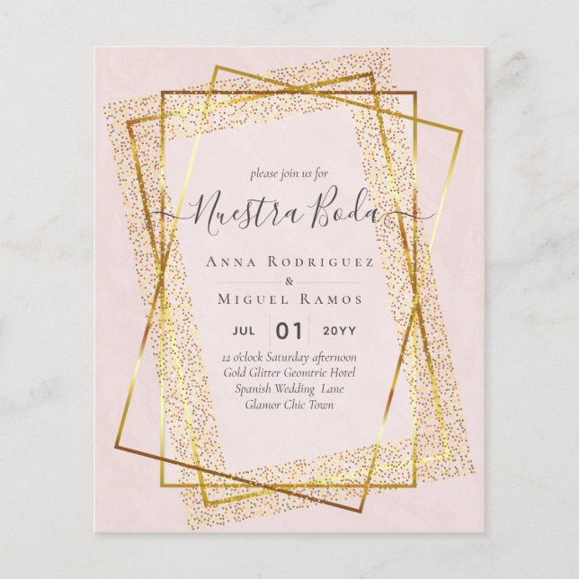 Bouraones de Boda, Spaniens budget Bröllop GULD Flygblad (Framsidan)