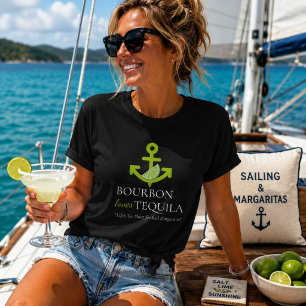 Bourbon älskar Tequila Anchor Lime Margarita Sail T Shirt