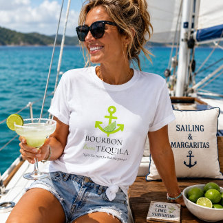 Bourbon älskar Tequila Anchor Lime Margarita Sail T Shirt