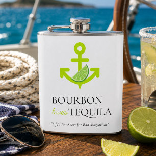 Bourbon älskar Tequila Ankar Lime Margarita Sail Fickplunta