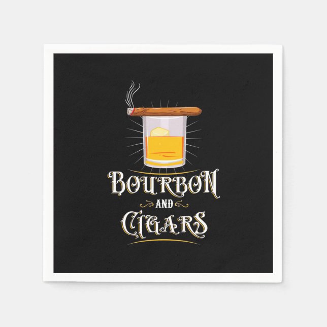 Bourbon And Cigars Pappersservett (Framsidan)