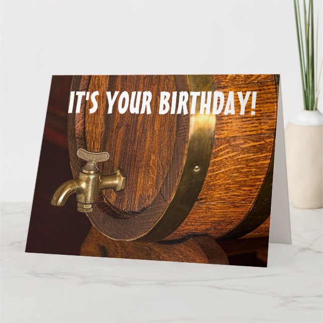BOURBON BARREL BIRTHDAY BIG CARD KORT (Framsida)