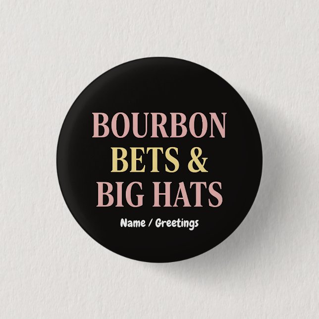 Bourbon Bets & Big Hats Retro Social Club Häst Knapp (Framsida)