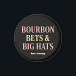 Bourbon Bets & Big Hats Retro Social Club Horse  Magnet<br><div class="desc">Celebrate the season of traditions with the "Bourbon, Bets & Big Hats" graphic. Featuring a sophisticated retro-chic aesthetic with a clean, vertical stack and a classic "social club" feel, this design captures the essence of trackside elegance. Styled in trending 2026 Butter Yellow and Light Rose, it’s the perfect look for...</div>