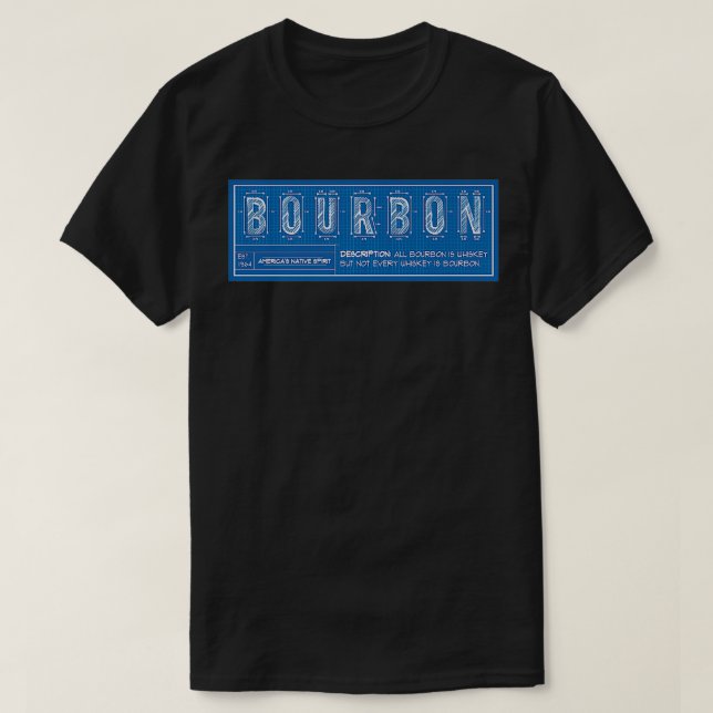 Bourbon Brain Diagram Premium T Shirt (Design framsida)
