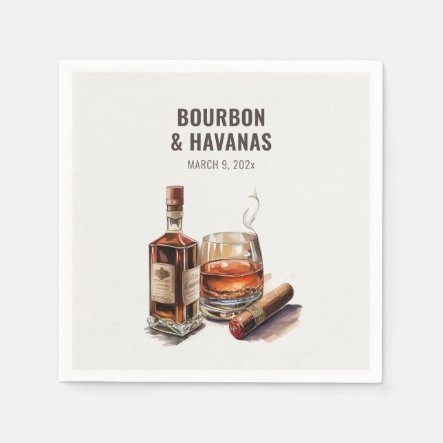 Bourbon Cigar Sällskapsfest Servetter (Framsidan)