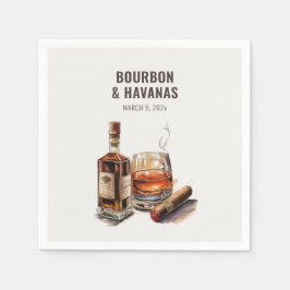 Bourbon & Cigarrer Herrens Födelsedags Sängkammarp Pappersservett