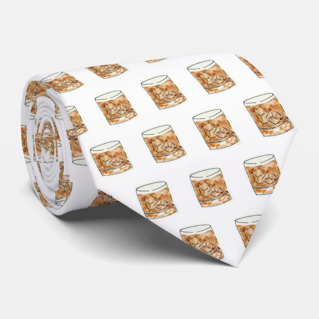 Bourbon coctail som är sydlig, vattenfärg slips (Rullad)