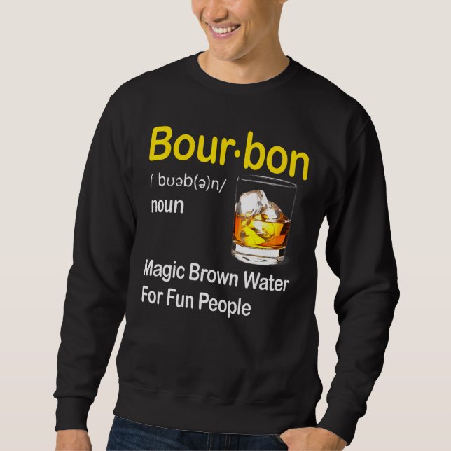 Bourbon Definition Magic Brown Vatten för människo Lång Ärmad Tröja (Framsida)