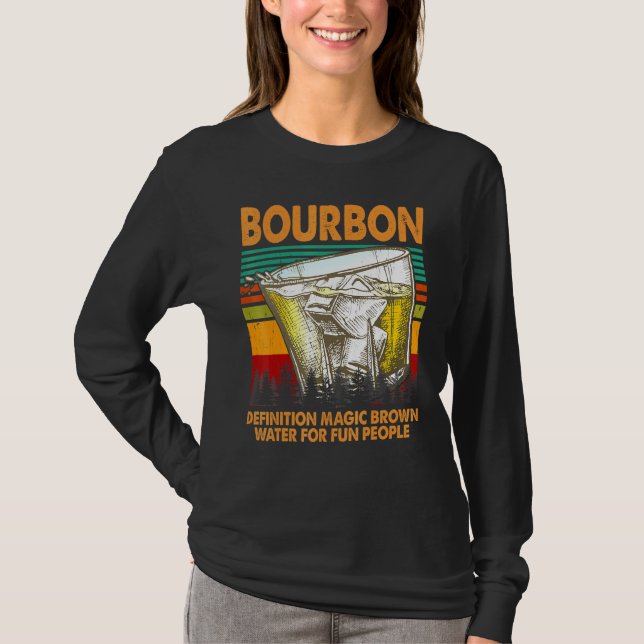 Bourbon Definition Magic Brown Vatten för människo T Shirt (Framsida)