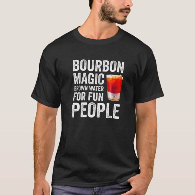 Bourbon Definition Magic Brown Vatten för Roligt P T Shirt (Framsida)